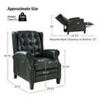 Fauteuil inclinable électrique en cuir véritable Silvia avec pieds en bois massif|ARTFUL LIVING DESIGNS