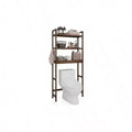 Bathroom Storage Shelf Over - Toilet Organizer Rack Freestanding Toilet Space Saver 3 - Tier Adjustable Shelves Walnut
