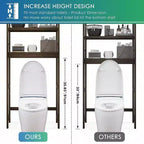 Étagère de Rangement pour Salle de Bain Au-dessus des Toilettes Meuble de Rangement WC sur Pied Gain de Place 3 Niveaux Étagères Réglables Noyer
