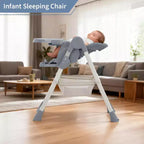 Chaise Haute Pliable Compacte pour Bébé - 7 Hauteurs, Harnais 5 Points, Repose-Pieds Réglable & Coussin PU (6-36M)