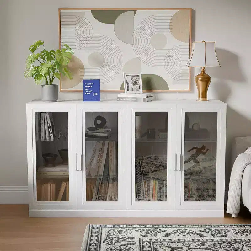 Charnières réglables Dovelina et gestion des câbles ! Le buffet noir résout les problèmes de rangement
