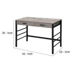 Bureau Royal Hampton avec port USB intégré, chêne clair vieilli et noir