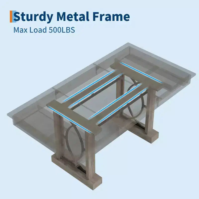 Table de salle à manger pour 6-8 personnes avec 2 tiroirs, Table de cuisine en bois avec double pied et grand plateau, Grande table à manger rectangulaire de 2,4 m avec cadre robuste