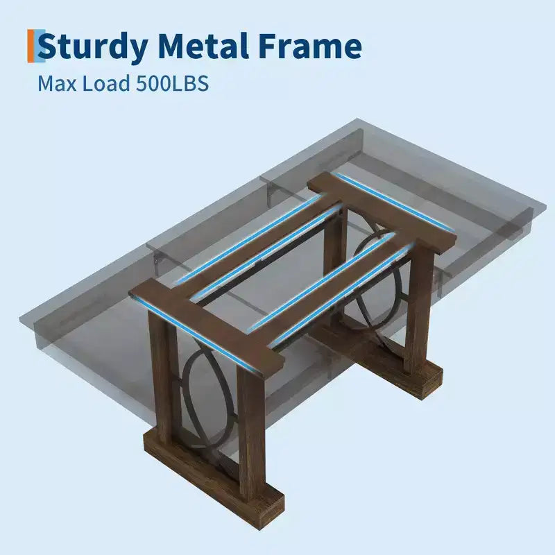 Table de salle à manger pour 6-8 personnes avec 2 tiroirs, Table de cuisine en bois avec double pied et grand plateau, Grande table à manger rectangulaire de 2,4 m avec cadre robuste