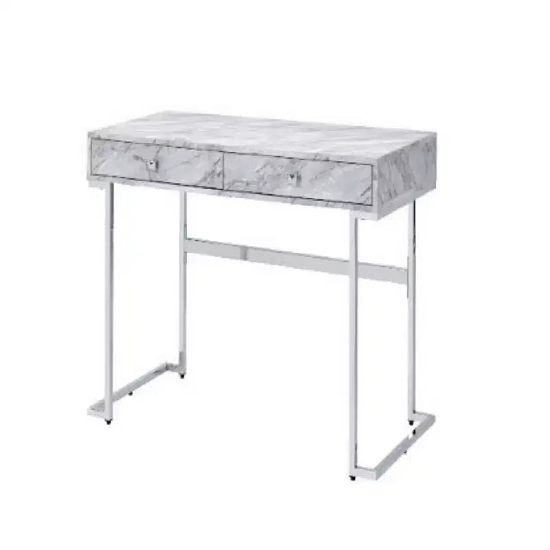 Bureau Royal Hampton avec 2 tiroirs et plateau en faux marbre, Gris