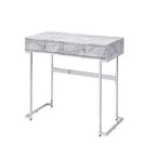 Bureau Royal Hampton avec 2 tiroirs et plateau en faux marbre, Gris