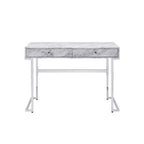 Bureau Royal Hampton avec 2 tiroirs et plateau en faux marbre, Gris