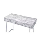 Bureau Royal Hampton avec 2 tiroirs et plateau en faux marbre, Gris