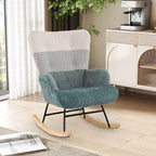 Fauteuil à bascule pour chambre d'enfant Costway avec accoudoirs ergonomiques et dossier haut, poche latérale