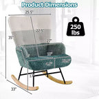 Fauteuil à bascule pour chambre d'enfant Costway avec accoudoirs ergonomiques et dossier haut, poche latérale