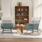 Fauteuil à bascule pour chambre d'enfant Costway avec accoudoirs ergonomiques et dossier haut, poche latérale