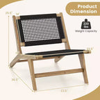 Fauteuil d'appoint moderne du milieu du siècle Costway avec pouf Fauteuil de salon avec cadre en teck