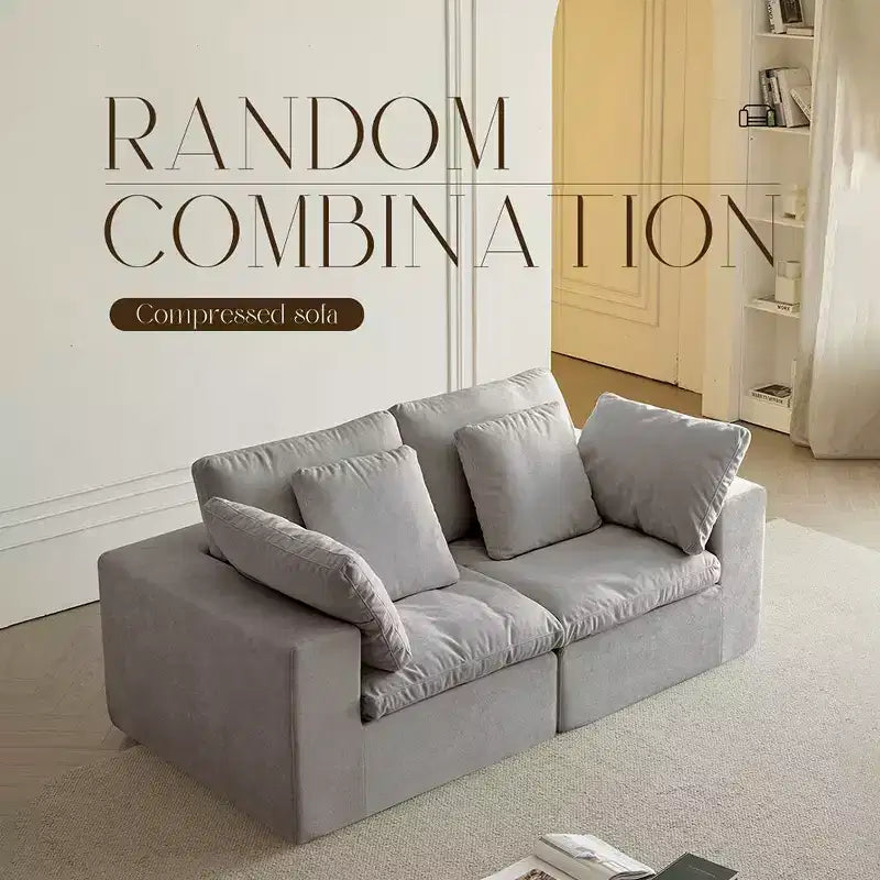 Canapé modulable sans accoudoirs Swtroom 79 Cloud, mousse haute densité 35D, aucun assemblage requis, canapé de compression avec accoudoirs larges et oreillers