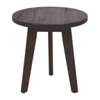 Table d'appoint ronde Homy Casa en bois d'acacia massif, petite table d'appoint, brun foncé
