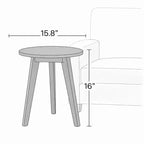 Table d'appoint ronde Homy Casa en bois d'acacia massif, petite table d'appoint, brun foncé