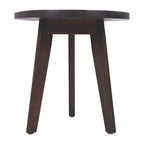 Table d'appoint ronde Homy Casa en bois d'acacia massif, petite table d'appoint, brun foncé