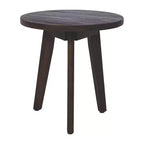 Table d'appoint ronde Homy Casa en bois d'acacia massif, petite table d'appoint, brun foncé