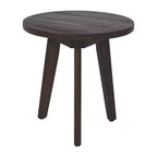 Table d'appoint ronde Homy Casa en bois d'acacia massif, petite table d'appoint, brun foncé
