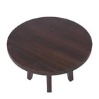 Table d'appoint ronde Homy Casa en bois d'acacia massif, petite table d'appoint, brun foncé
