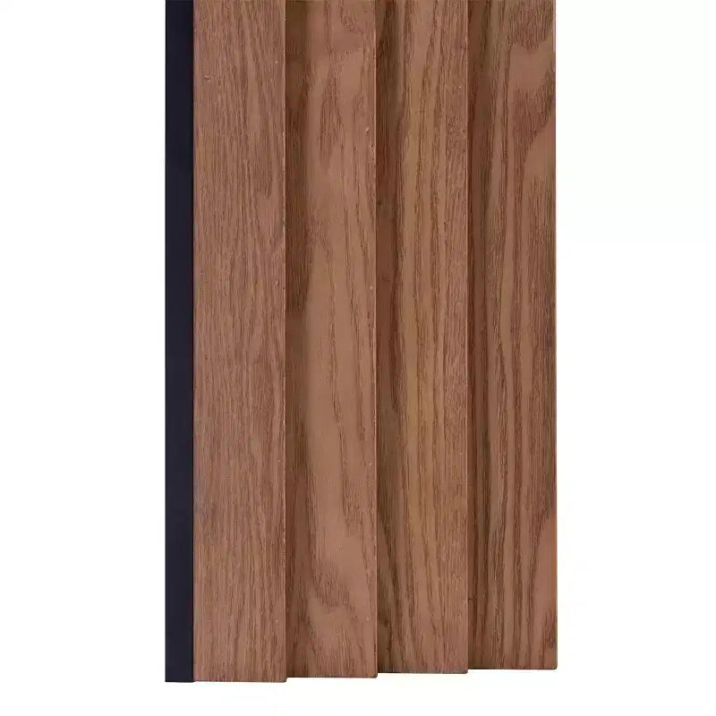 Console d'entrée étroite moderne en bois avec plateau noir grain de bois, table d'appoint mince pour couloir ou derrière le canapé - Panipeachy