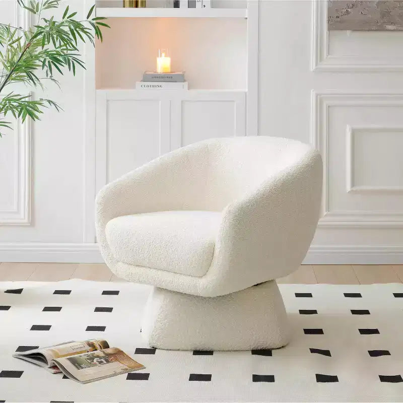 Fauteuil d'appoint de loisirs moderne GDFStudio Vesper 28,75 en bois rembourré avec base carrée élargie