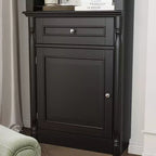 Famapy Ensemble d'armoires de rangement élégantes de 210 cm de haut, 2 vitrines latérales pour cheminée, étagère bibliothèque avec étagères ouvertes et tiroir pour salon