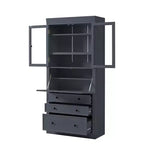Whisen 78, Meuble de rangement de cuisine autoportant, Armoire haute avec étagères réglables, 3 tiroirs