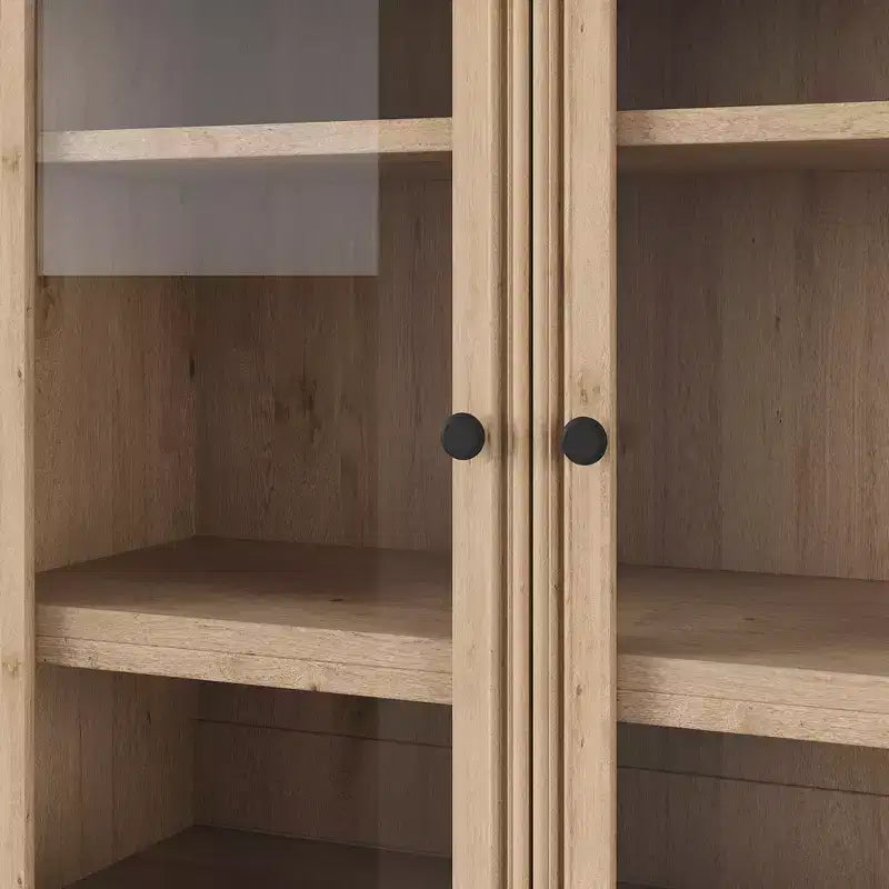 Whisen 78, Meuble de rangement de cuisine autoportant, Armoire haute avec étagères réglables, 3 tiroirs