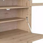 Whisen 78, Meuble de rangement de cuisine autoportant, Armoire haute avec étagères réglables, 3 tiroirs