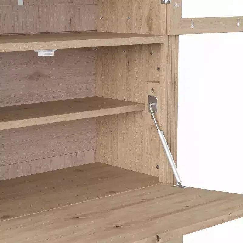Whisen 78, Meuble de rangement de cuisine autoportant, Armoire haute avec étagères réglables, 3 tiroirs