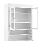 Whisen 78, Meuble de rangement de cuisine autoportant, Armoire haute avec étagères réglables, 3 tiroirs