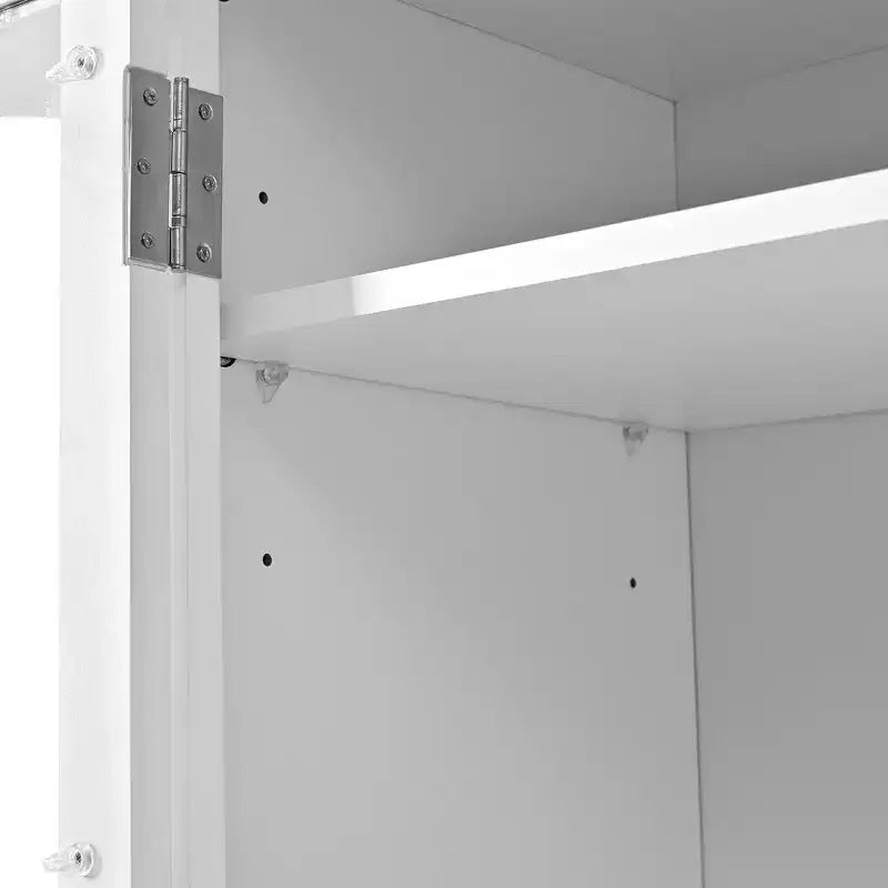Whisen 78, Meuble de rangement de cuisine autoportant, Armoire haute avec étagères réglables, 3 tiroirs