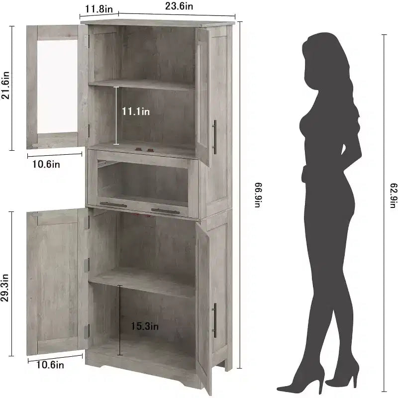 Armoire haute classique, couleur rétro, à une seule rangée, résistante à l'humidité et à la déformation, adaptée aux salons et aux chambres à coucher.