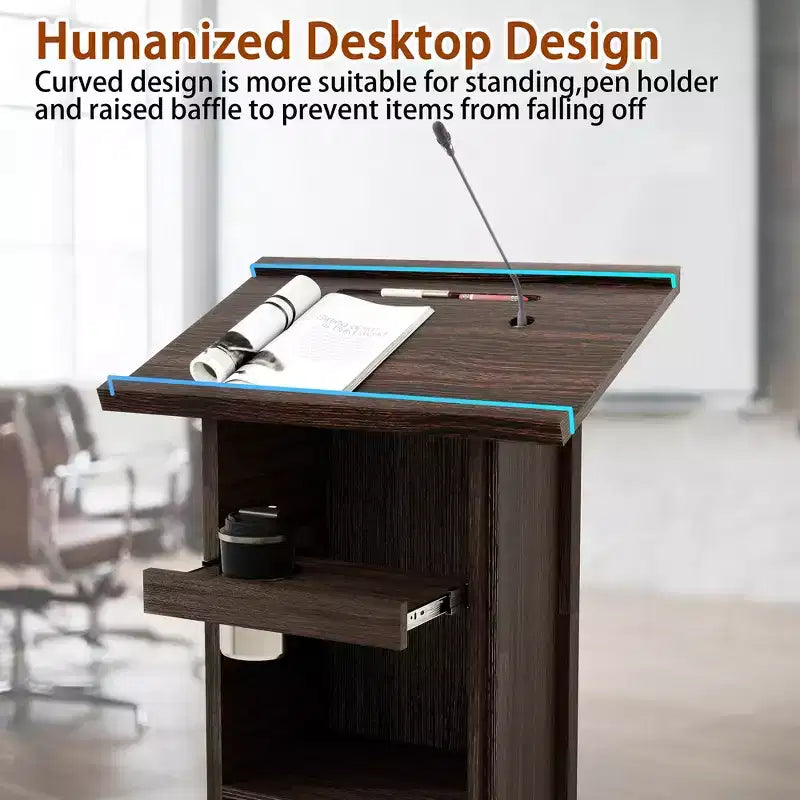 Pupitre de présentation AndMakers de 24,01 po L x 15,66 po P x 44,48 po H avec rangement
