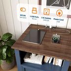 Table de chevet en bois de 18 pouces, table de chevet moderne cannelée, meuble de classement à deux tiroirs avec étagère, table d'appoint de chevet pour salon