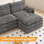 Canapé modulaire sectionnel nuage 108, canapé nuage confortable avec ottoman mobile, canapé modulaire d'angle moderne en chenille avec ottoman, canapé sectionnel pour appartement
