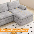 Canapé modulaire sectionnel nuage 108, canapé nuage confortable avec ottoman mobile, canapé modulaire d'angle moderne en chenille avec ottoman, canapé sectionnel pour appartement