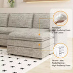 Canapé modulaire sectionnel nuage 108, canapé nuage confortable avec ottoman mobile, canapé modulaire d'angle moderne en chenille avec ottoman, canapé sectionnel pour appartement