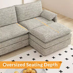 Canapé modulaire sectionnel nuage 108, canapé nuage confortable avec ottoman mobile, canapé modulaire d'angle moderne en chenille avec ottoman, canapé sectionnel pour appartement