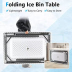 Costway Table glacière pliante 4FT avec jupe assortie Table rafraîchisseur de boissons pour fêtes et barbecues