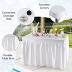Costway Table glacière pliante 4FT avec jupe assortie Table rafraîchisseur de boissons pour fêtes et barbecues
