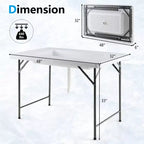 Costway Table glacière pliante 4FT avec jupe assortie Table rafraîchisseur de boissons pour fêtes et barbecues