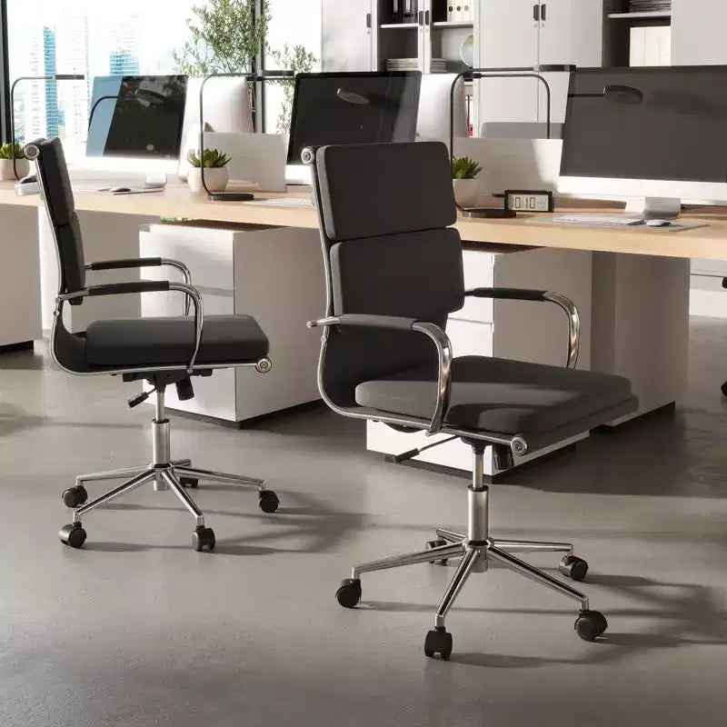 Lot de 2 chaises de bureau ergonomiques Costway avec dossier inclinable et housses zippées pour la maison