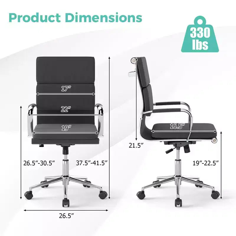 Lot de 2 chaises de bureau ergonomiques Costway avec dossier inclinable et housses zippées pour la maison