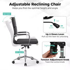 Lot de 2 chaises de bureau ergonomiques Costway avec dossier inclinable et housses zippées pour la maison
