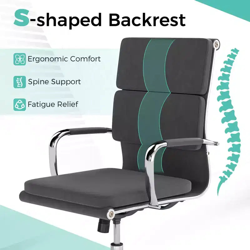 Lot de 2 chaises de bureau ergonomiques Costway avec dossier inclinable et housses zippées pour la maison