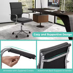 Lot de 2 chaises de bureau ergonomiques Costway avec dossier inclinable et housses zippées pour la maison