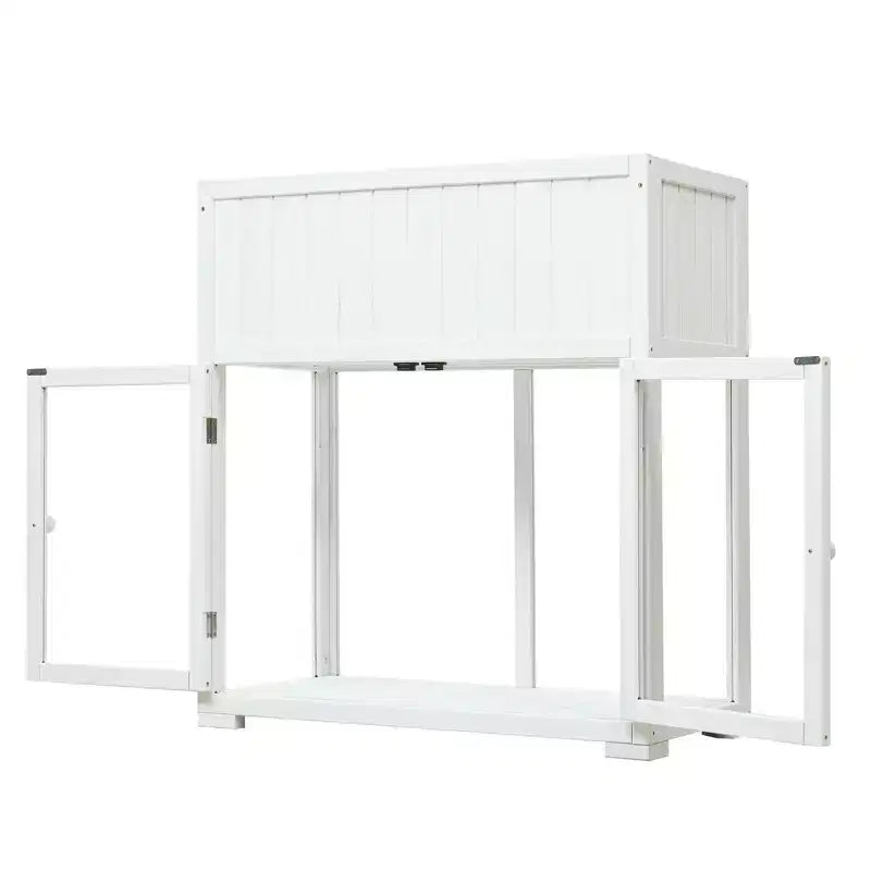 MAYEERTY Mini-serre froide 90 x 45 x 95 cm, 2 portes, sur roulettes, intérieur/extérieur, noire