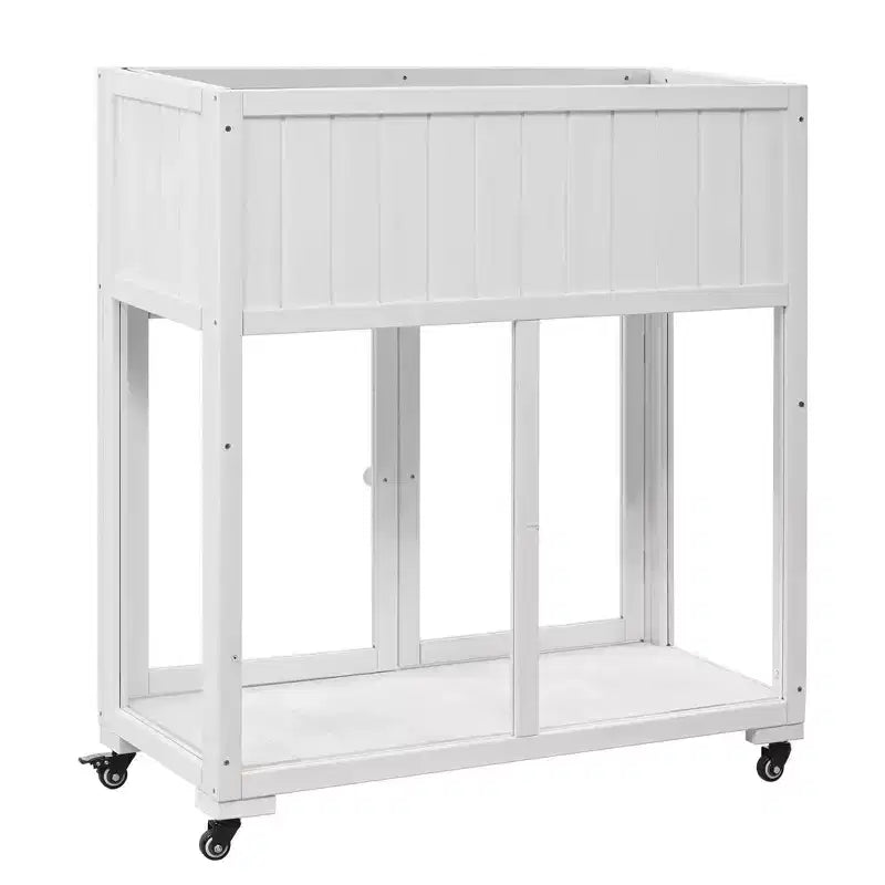 MAYEERTY Mini-serre froide 90 x 45 x 95 cm, 2 portes, sur roulettes, intérieur/extérieur, noire