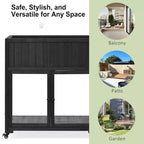 MAYEERTY Mini-serre froide 90 x 45 x 95 cm, 2 portes, sur roulettes, intérieur/extérieur, noire